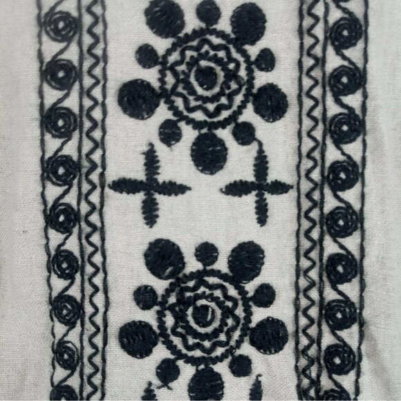 LOFT Linen Embroidered Floral Romper 2 Boho - Picture 3 of 8